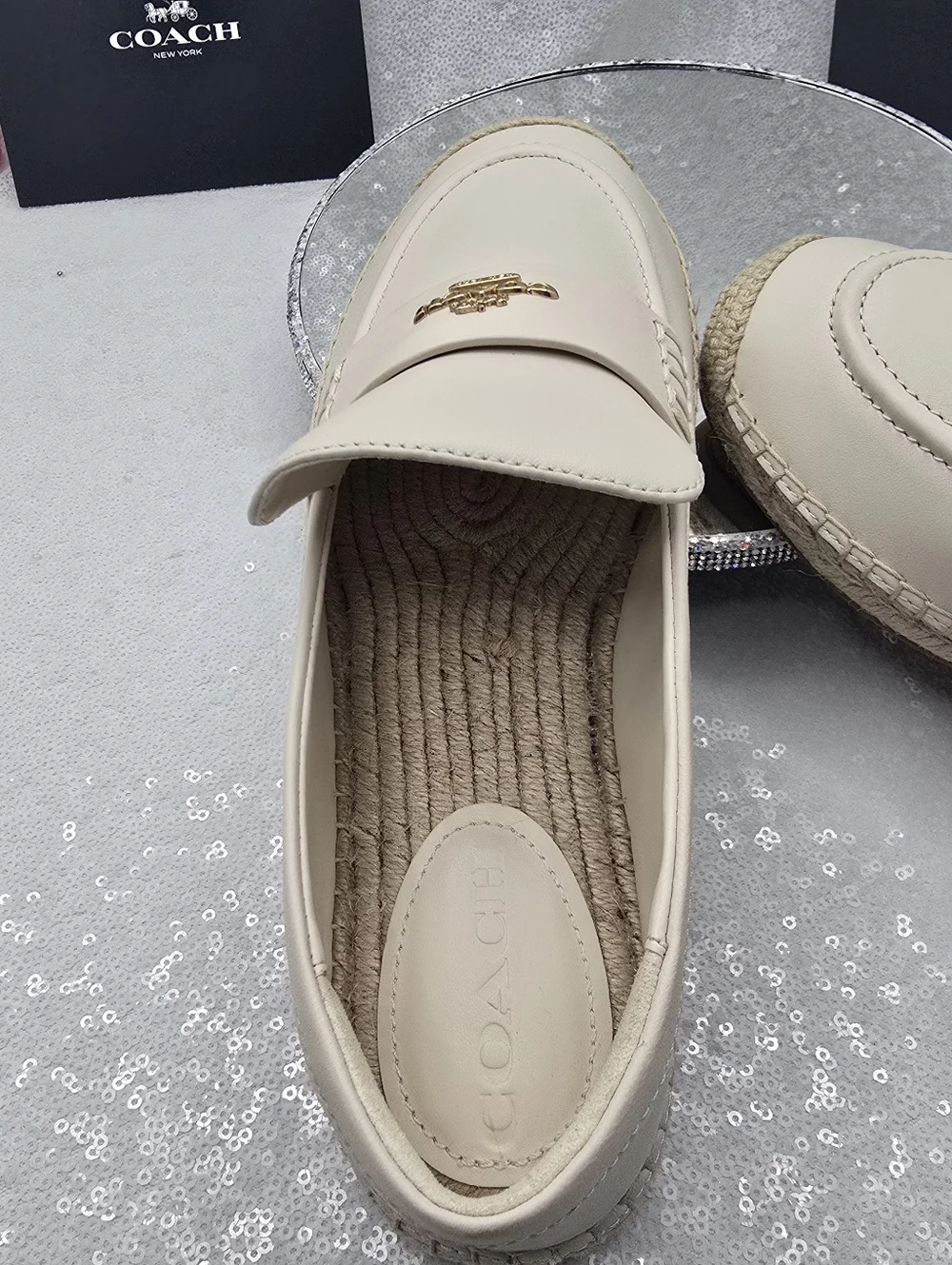Coach Leather Loafer Espadrille Slip-on Women's 8.5